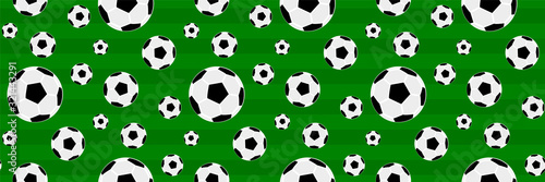 Soccer, football ball with stadium vector banner, background design