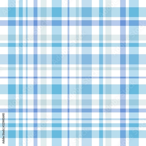 Seamless pattern in fantasy white and blue colors for plaid, fabric, textile, clothes, tablecloth and other things. Vector image.