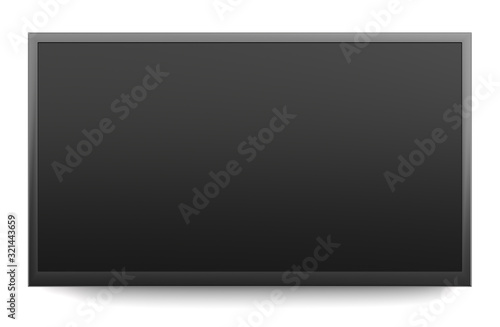 Black screen TV isolated on white