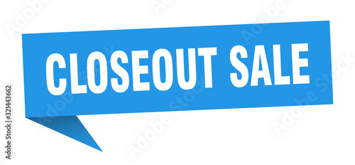 closeout sale speech bubble. closeout sale ribbon sign. closeout sale banner