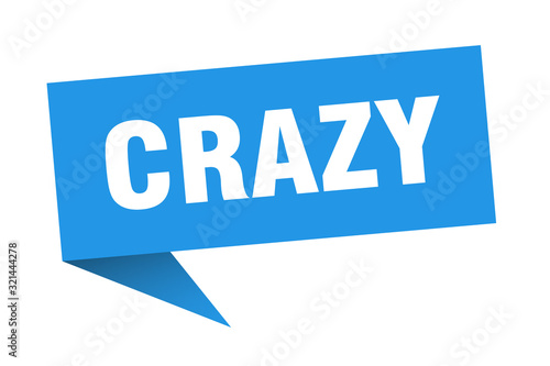 crazy speech bubble. crazy ribbon sign. crazy banner