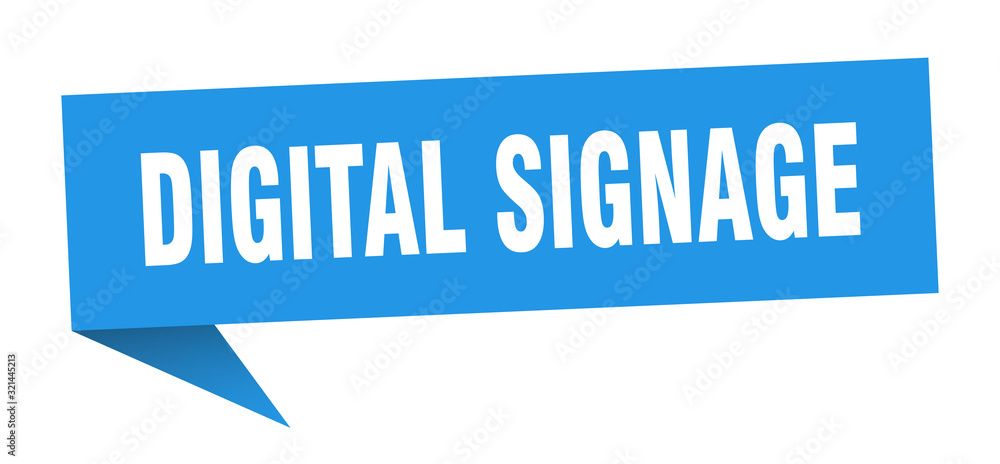 digital signage speech bubble. digital signage ribbon sign. digital signage banner