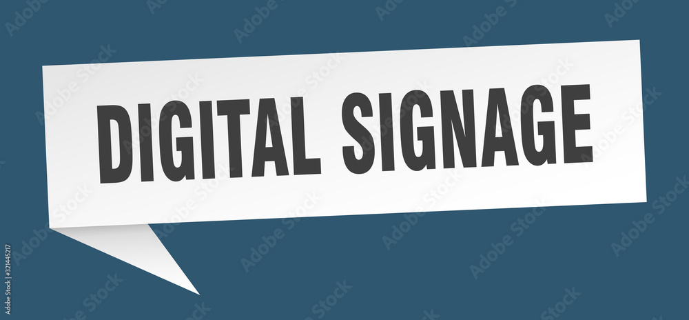 digital signage speech bubble. digital signage ribbon sign. digital signage banner