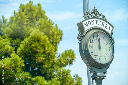 Monterey clock along the city streets, California