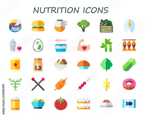 Modern Simple Set of nutrition Vector flat Icons