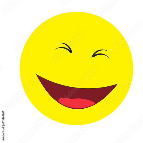 Smile Emoticon Yellow Logo Vector Template Design Illustration