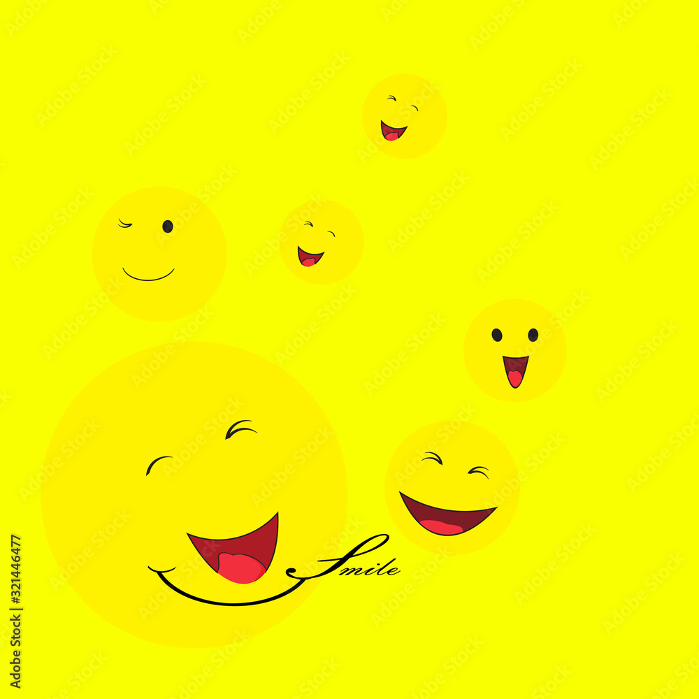 Fototapeta premium Smile Emoticon Yellow Logo Vector Template Design Illustration