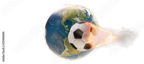 soccer ball and earth 3d-il...
