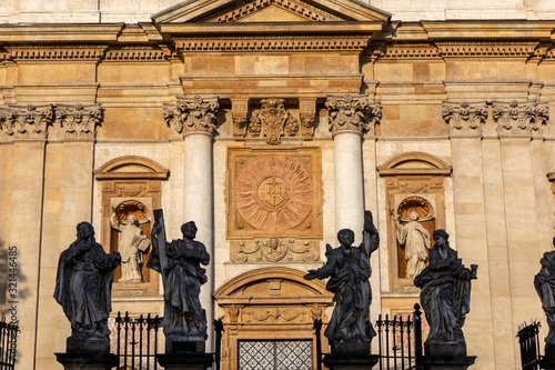 Baroque St Peter and St Paul Church in Cracow, Poland. Apostles statues