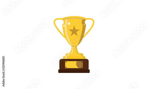 gold trophy cup on white background