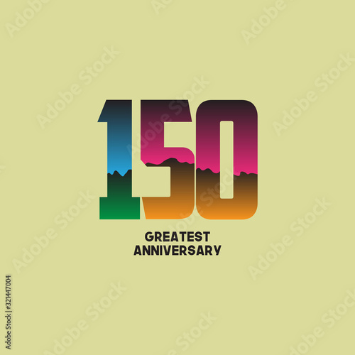 150 Years Greatest Anniversary Celebration Vector Template Design Illustration