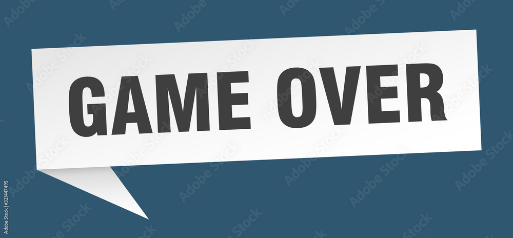 game over speech bubble. game over ribbon sign. game over banner