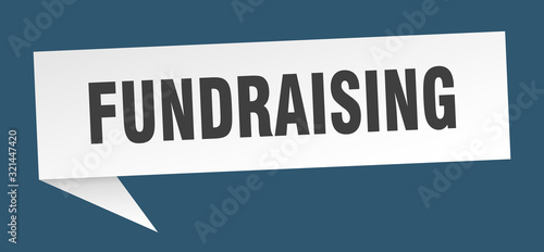 fundraising speech bubble. fundraising ribbon sign. fundraising banner