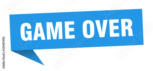 game over speech bubble. game over ribbon sign. game over banner