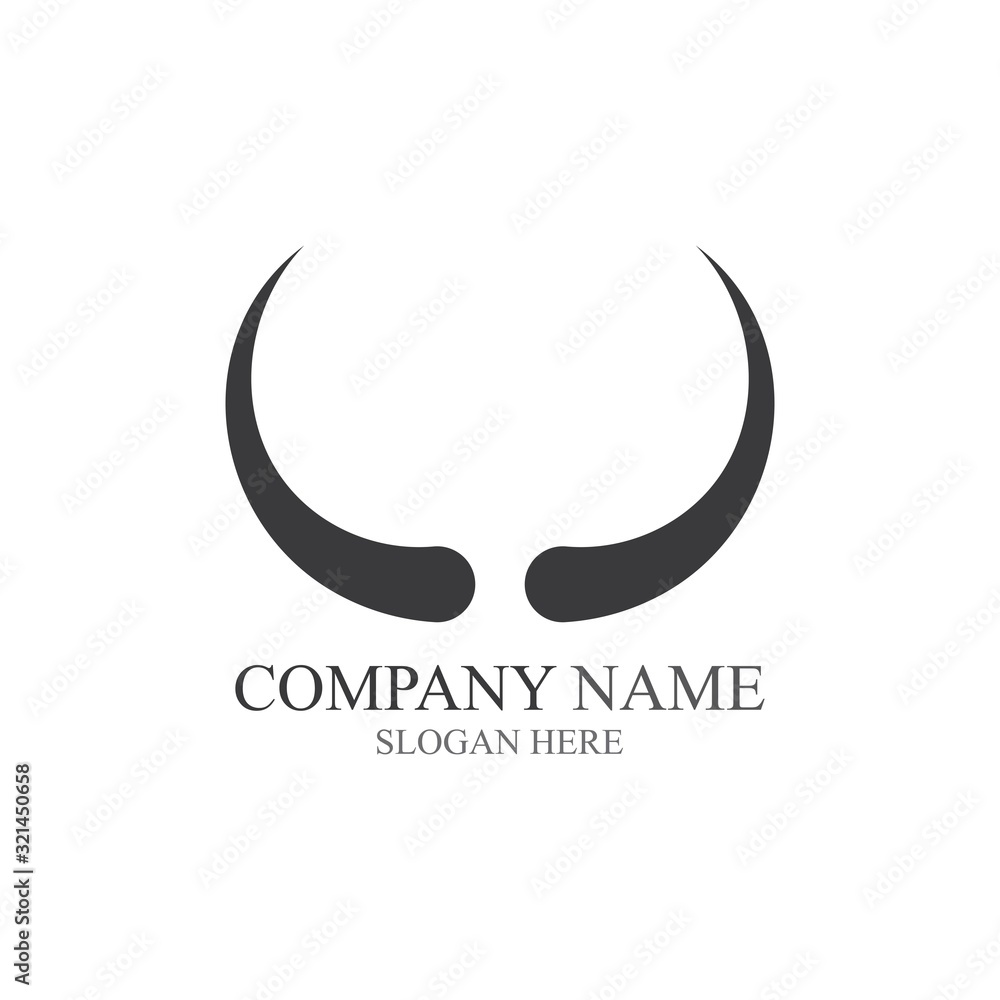 Obraz premium Devil horn Vector icon design illustration Template