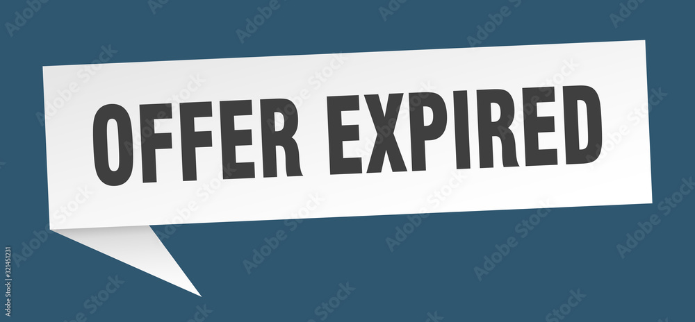 offer expired speech bubble. offer expired ribbon sign. offer expired banner