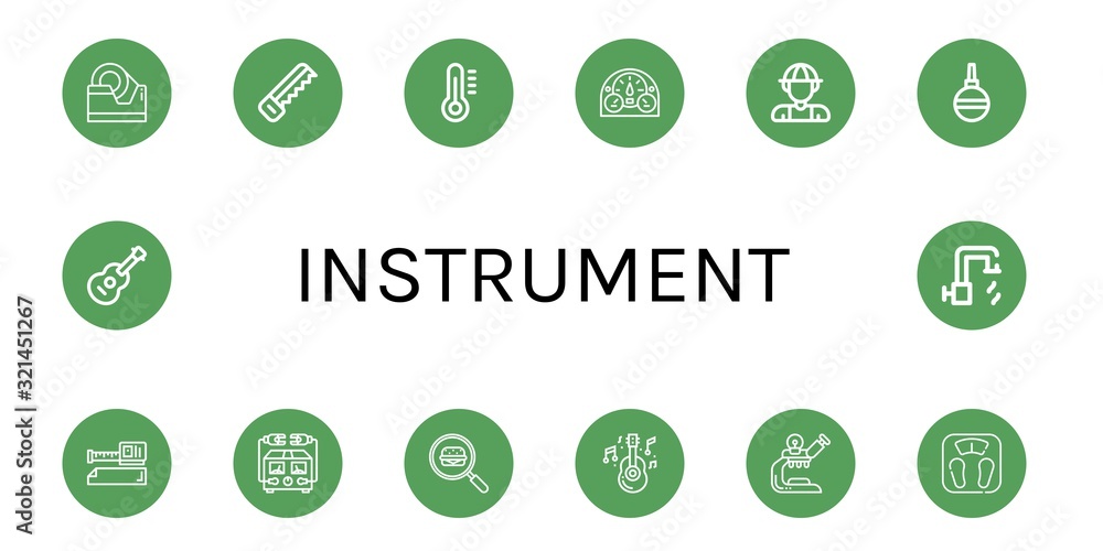 instrument simple icons set instrument simple icons set