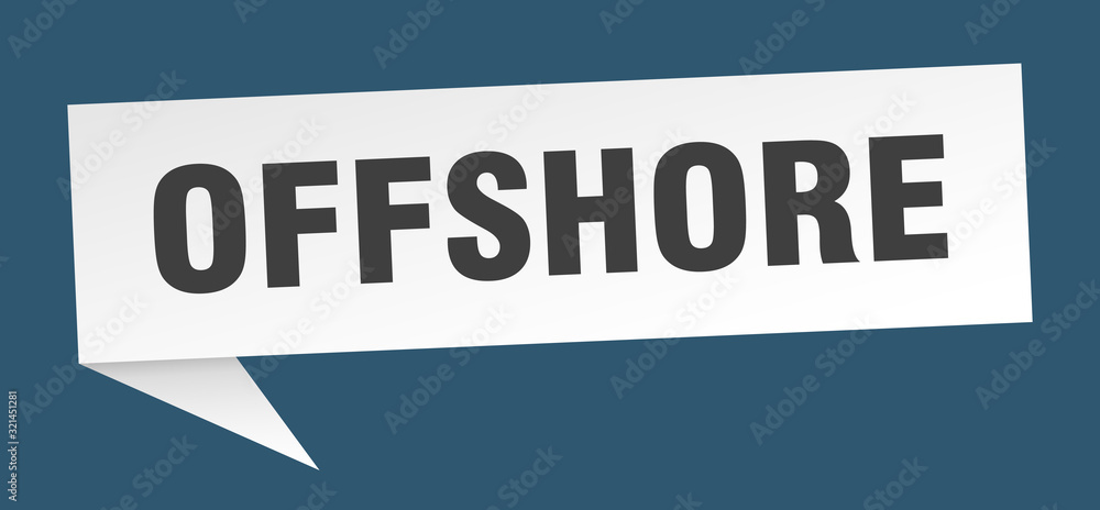 offshore speech bubble. offshore ribbon sign. offshore banner