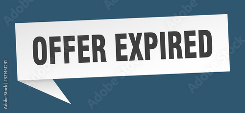 offer expired speech bubble. offer expired ribbon sign. offer expired banner
