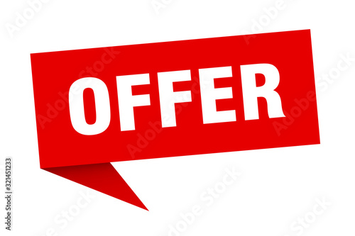 offer speech bubble. offer ribbon sign. offer banner