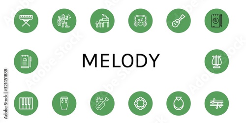 melody simple icons set