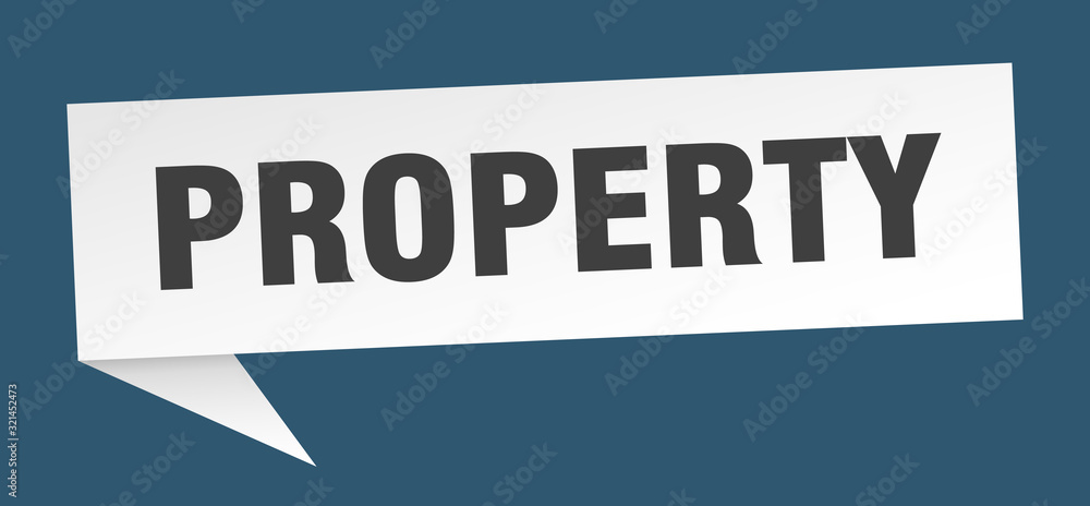 property speech bubble. property ribbon sign. property banner