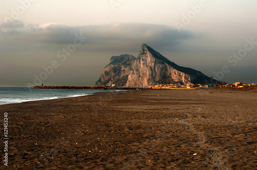 The rock of Gibraltar and the sea