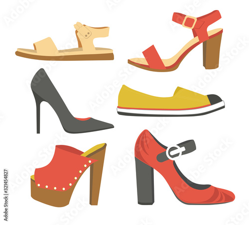 Shoes and sandals women spring or summer footwear collection