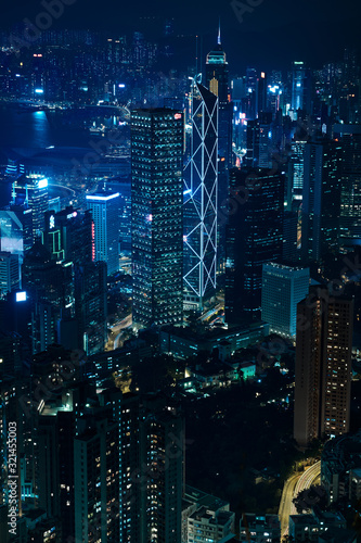 Canvas Print Hong Kong, city view from the peak
