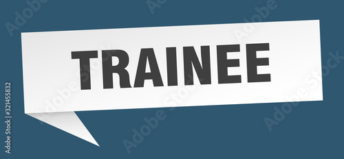 trainee speech bubble. trainee ribbon sign. trainee banner