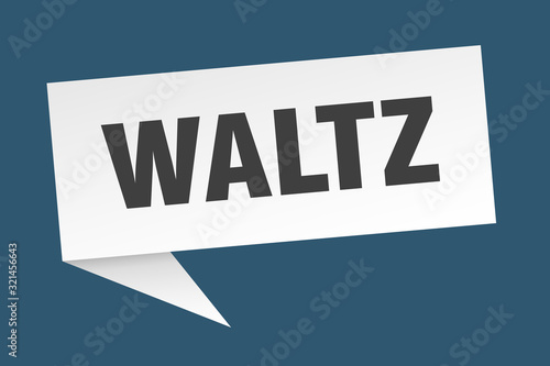 waltz speech bubble. waltz ribbon sign. waltz banner