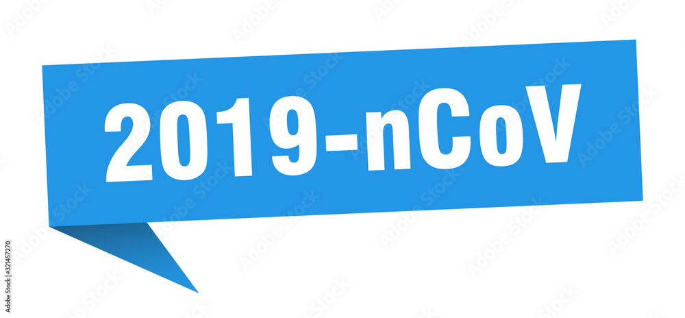 2019-ncov speech bubble. 2019-ncov ribbon sign. 2019-ncov banner