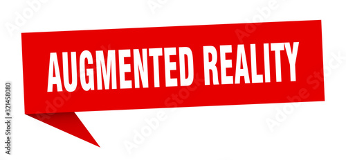 augmented reality speech bubble. augmented reality ribbon sign. augmented reality banner