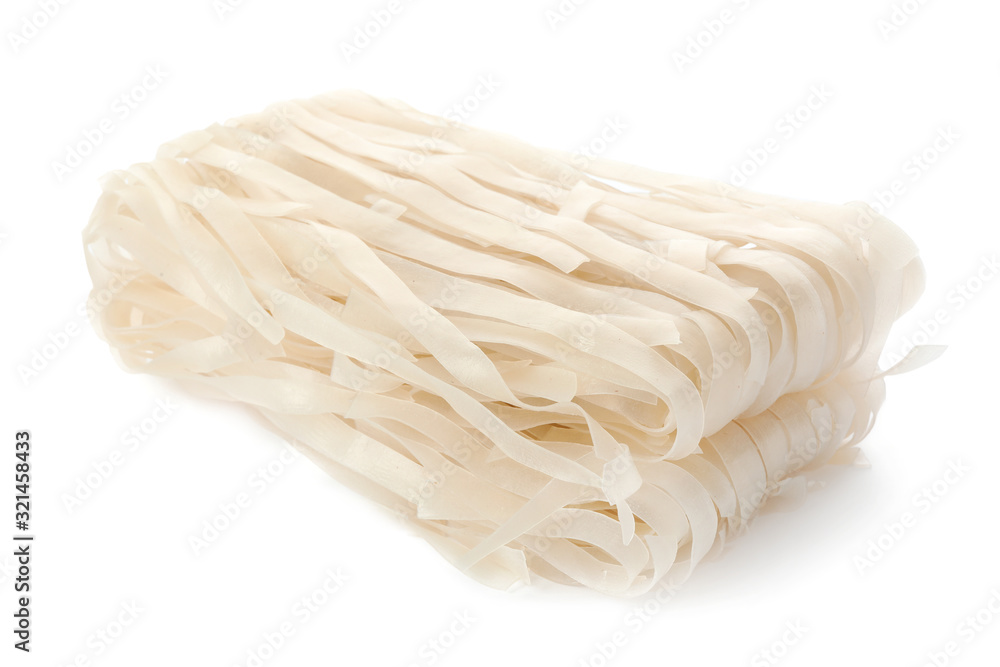Block of rice noodles isolated on white