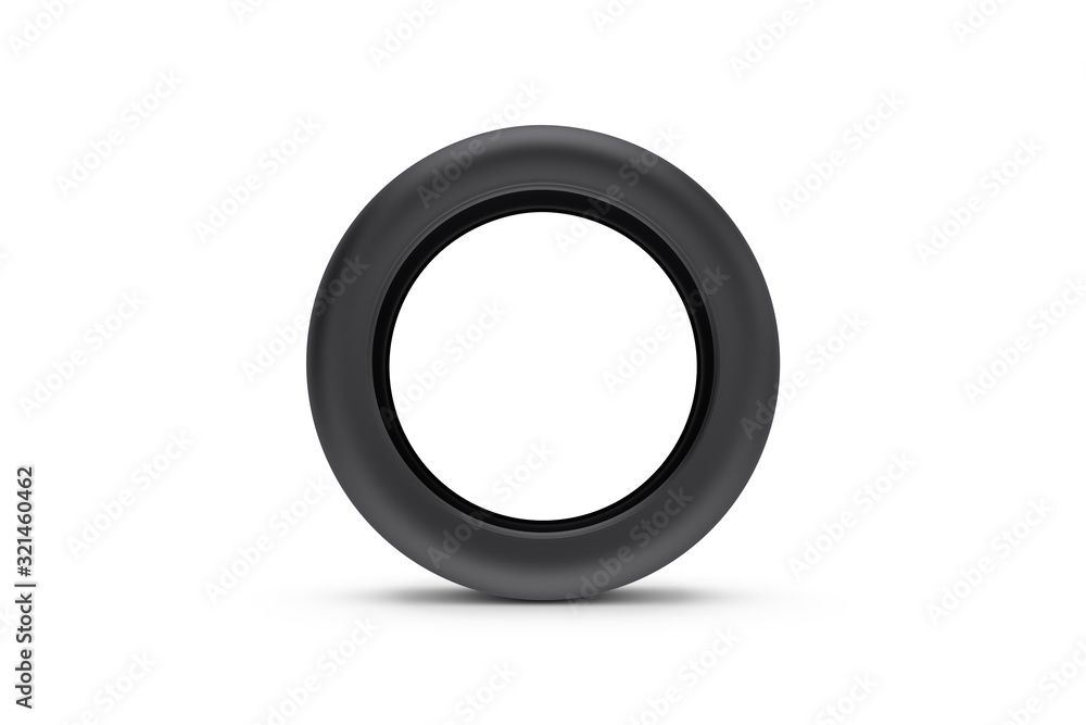 3D Rendering of Car Tire on White 3D Rendering of Car Tire on White