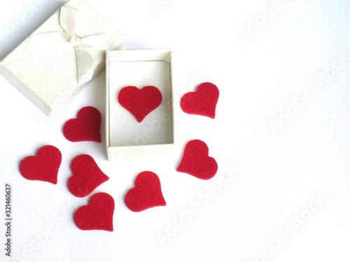 red hearts on white background