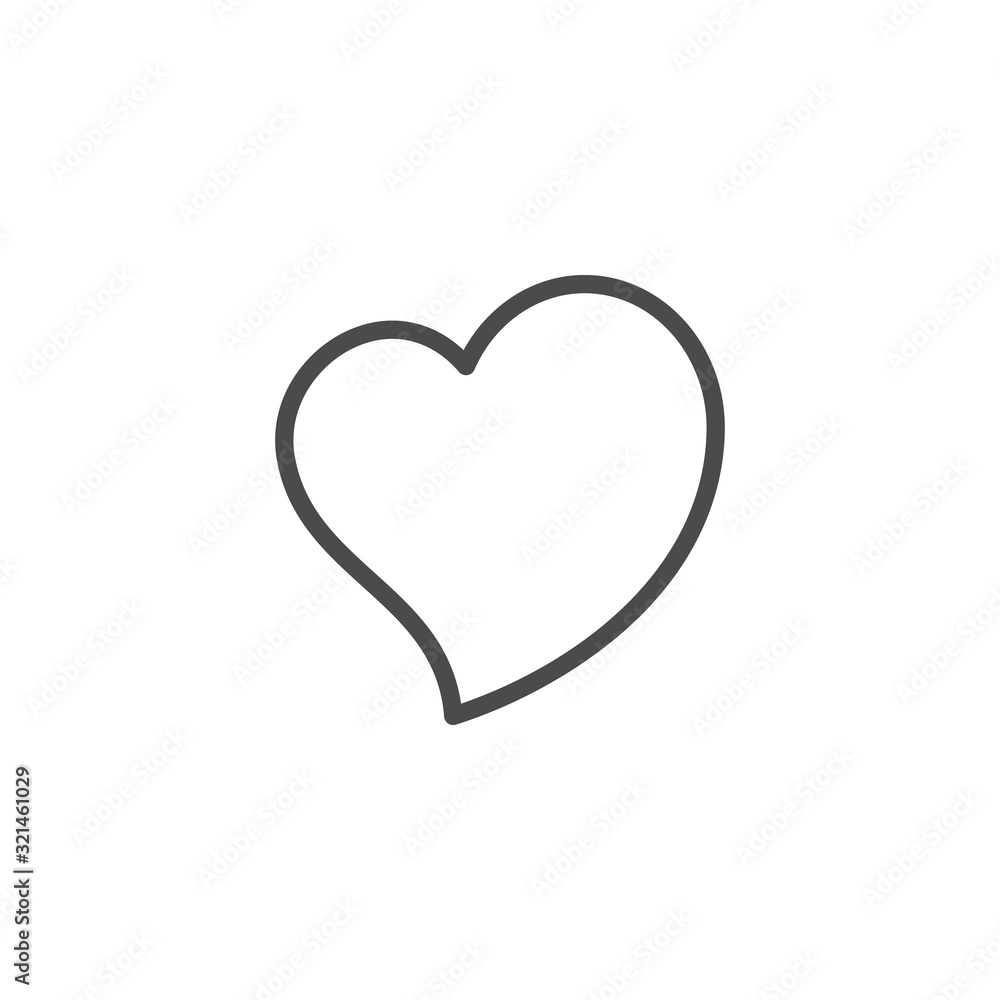 Heart line outline icon and romance element Heart line outline icon and romance element