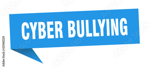 cyber bullying speech bubble. cyber bullying ribbon sign. cyber bullying banner