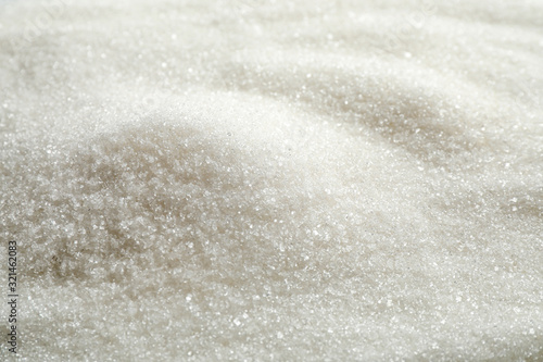 Photography Pile of granulated sugar as background, closeup