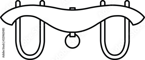 Yoke with wooden buckets icon 