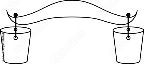 Yoke with wooden buckets icon 