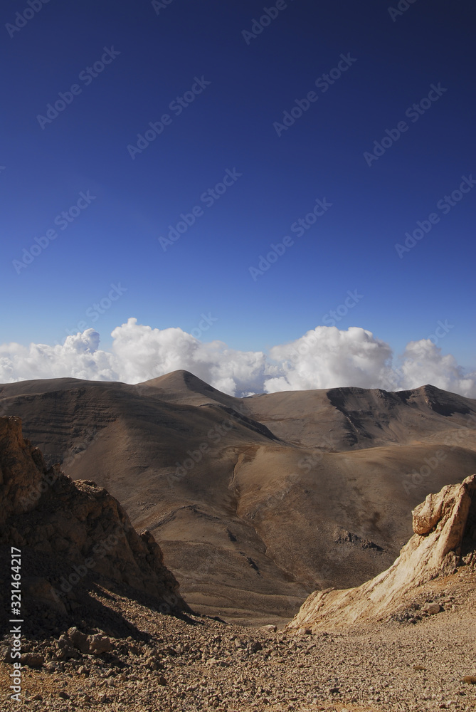 Naklejka premium Cloudy day at Kizlar Sivrisi West Toros Mountains, Turkey.