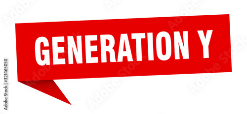 generation y speech bubble. generation y ribbon sign. generation y banner