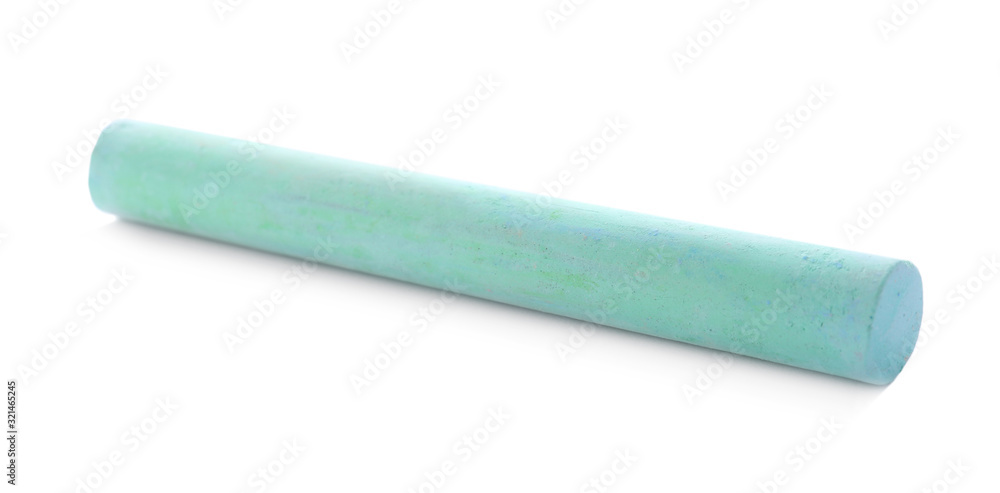 Piece of green chalk isolated on white Piece of green chalk isolated on white