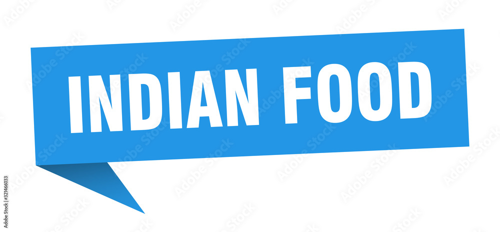 indian food speech bubble. indian food ribbon sign. indian food banner