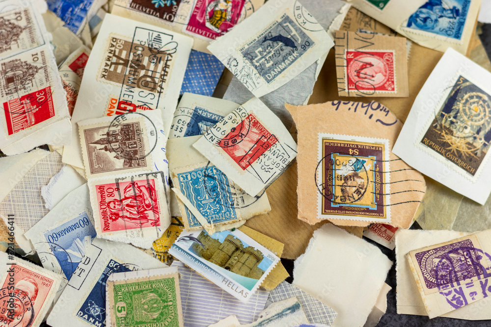 Briefmarken zum Ablösen Nahaufnahme