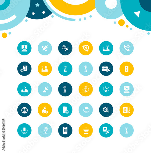 Set of Simple Icons of Communication Service