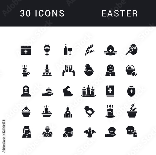 Vector Simple Icons of Easter