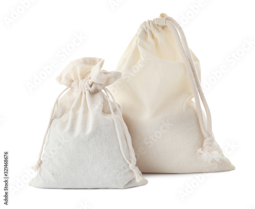 Full cotton eco bags isolated on white