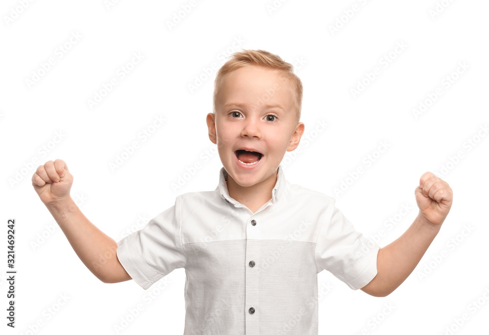 Portrait of cute little boy on white background Portrait of cute little boy on white background